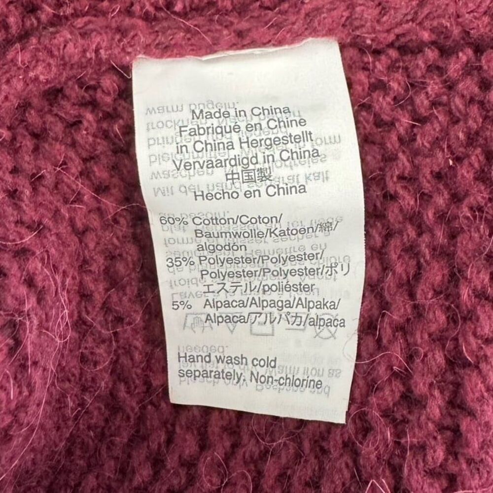 Madewell Wide-Sleeve Pullover Sweater in Hthr Maroon Size XS - Picture 8 of 9